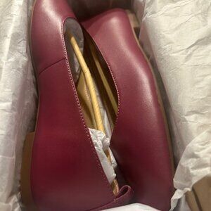Coach Dark Pink Wendie Leather Ballet Flats